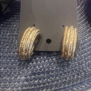 Elegant Gold and Silver Hoop Earrings